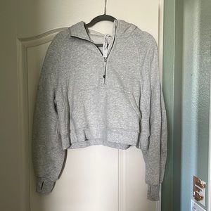 Lululemon Scuba Oversized Half-Zip Hoodie- M/L Heathered Core Ultra Light Grey